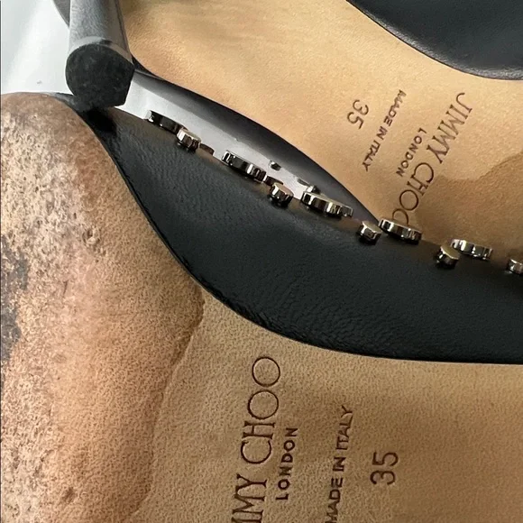 Jimmy Choo Black and Silver Studded Heels - Picture 7 of 11